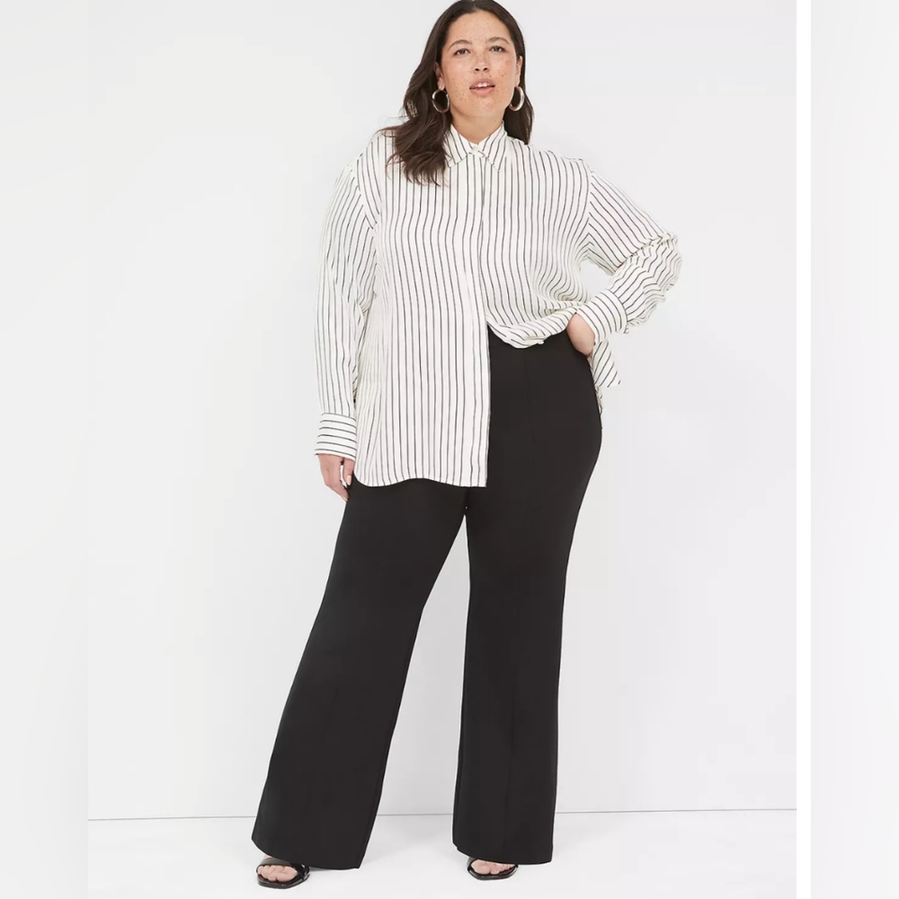 Just My Style Women's Black Elastic Waistline Dress Pants In A Size 3XL